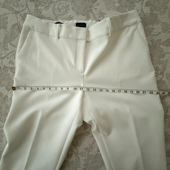 SIZE 14W TALBOTS WHITE HAMPSHIRE ANKLE PANT BRAND NEW WITH TAGS. FULLY LINED - Picture 9 of 12